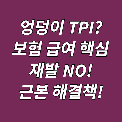 엉덩이 TPI 주사 보험 적용? 급여..
