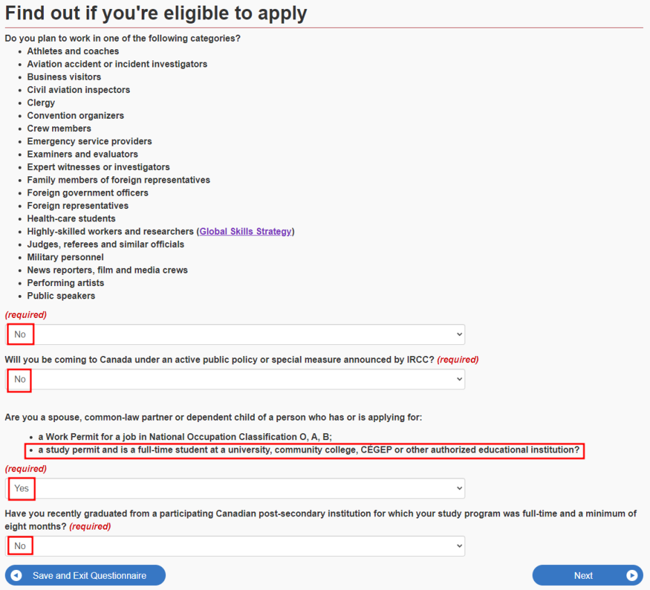 Spouse Open Work Permit