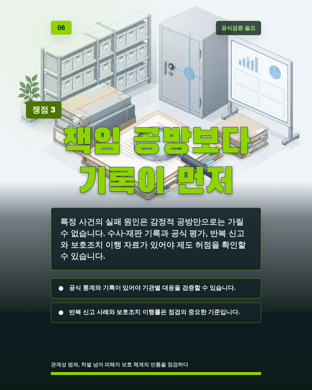 책임 공방보다 기록이 먼저