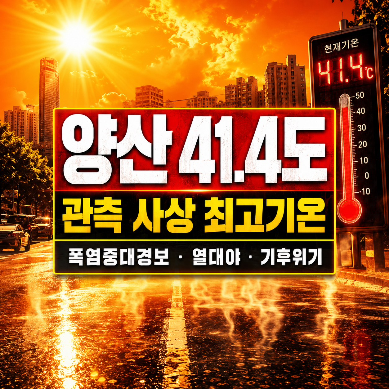 양산 41.4도, 관측 사상 최고기온 (폭염중대경보, 열대야, 기후위기)