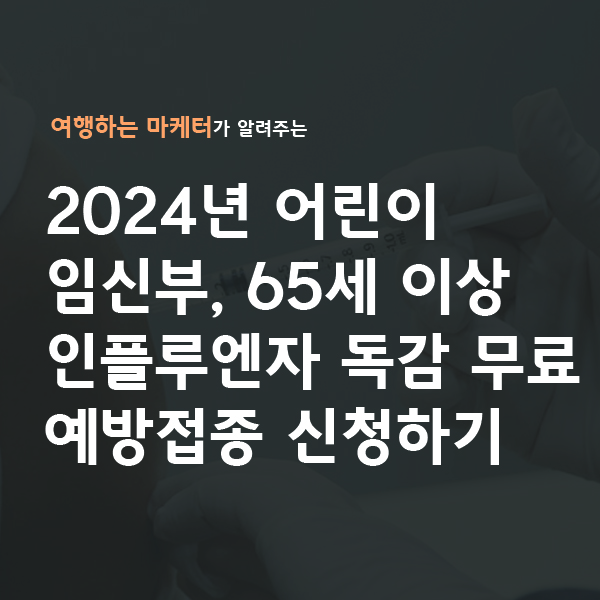 2024 어린이 임신부 65세 이상 인풀루엔자 무료 독감 예방접종 신청