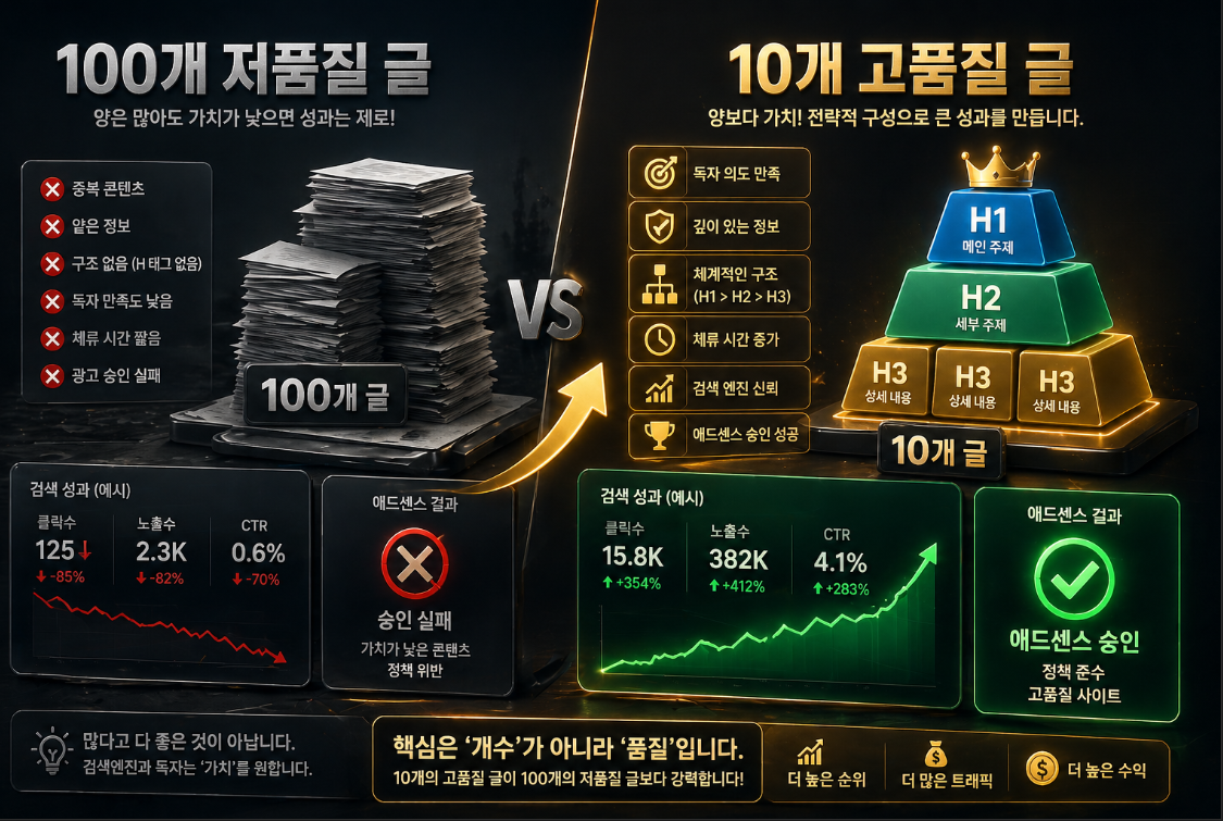 블로그 글 100개보다 중요한 10개의 고품질 글 제작 전략 썸네일