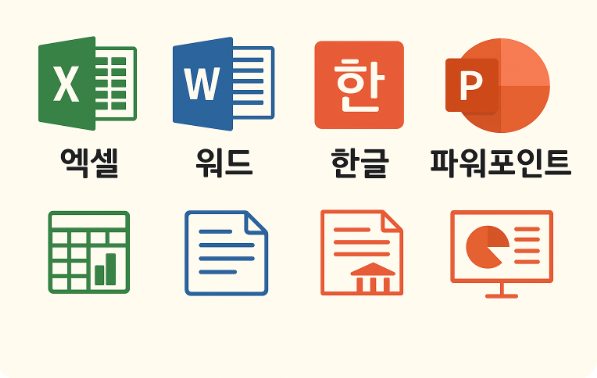 엑셀.워드.한글.파워포인트 관련내용 이미지