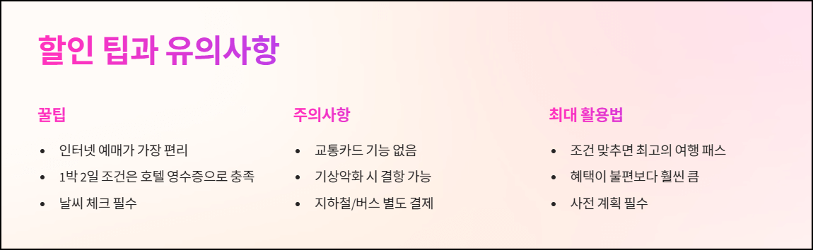할인 팁과 유의사항