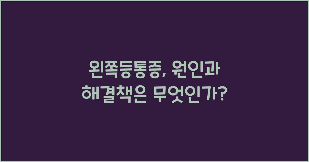 왼쪽등통증