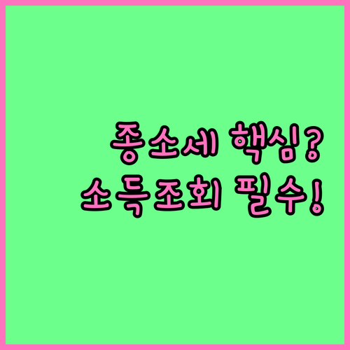 종합소득세 신고 전 홈택스 소득 조회..