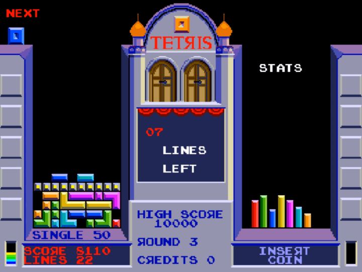 테트리스-블록을-맞추고-한칸을-제거하는-화면