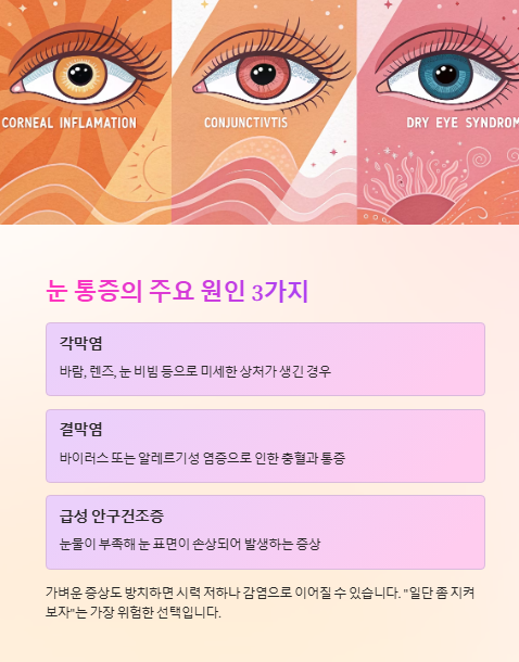눈 통증의 주요 원인