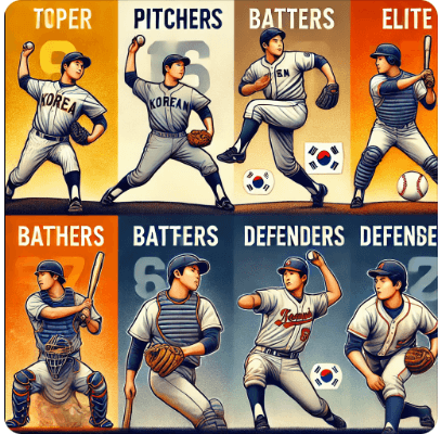 프로야구 포지션별 선수 비교 사진