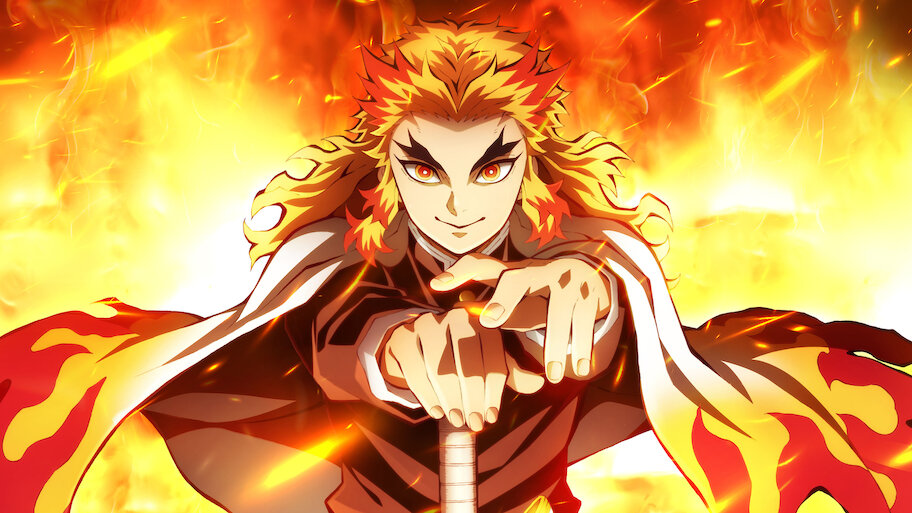 귀멸의 칼날 무한열차편 렌고쿠 불꽃의 기둥 마지막 전투 명장면