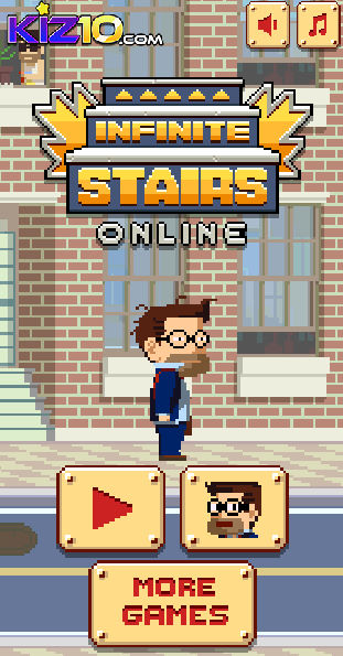 무한의 계단의 마스코트인 아저씨 캐릭터가 계단을 올라가는 모습이 연출되어있습니다