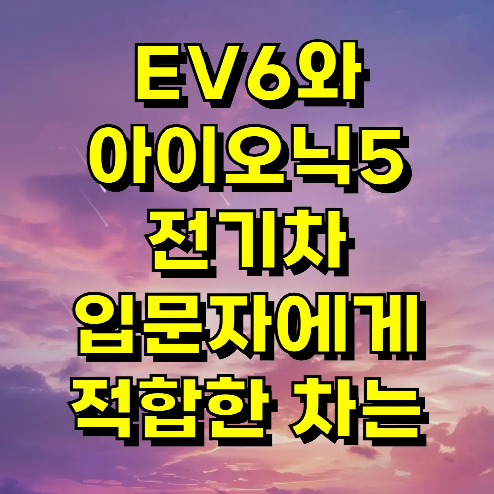 EV6와 아이오닉5 전기차 입문자에게 적합한 차는