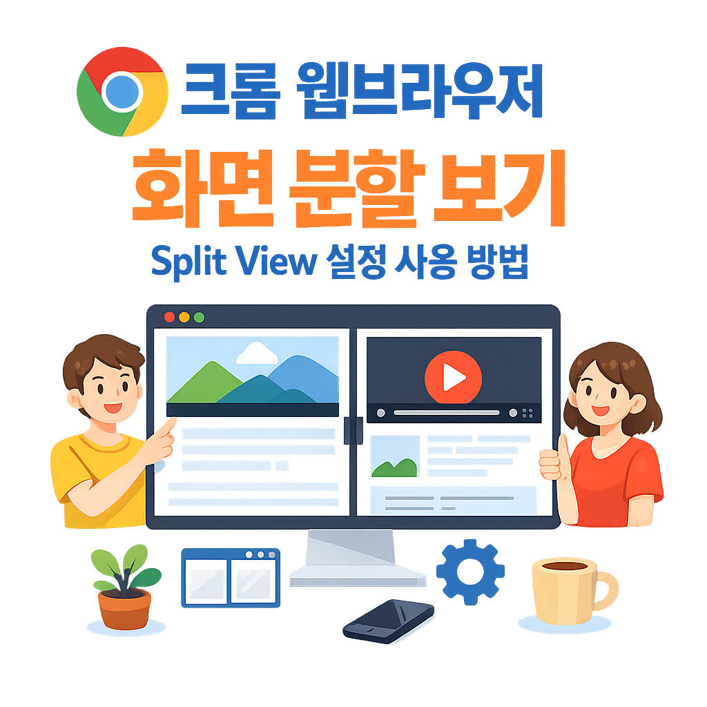 PC 크롬 웹브라우저 화면 분할 보기 Split View 설정 사용 방법