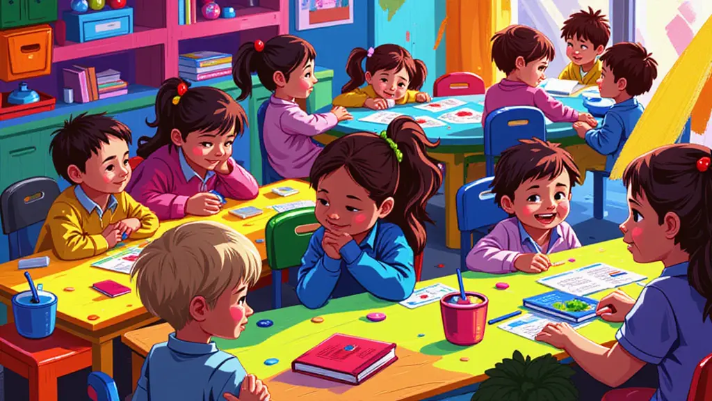 교실에서 공부하는 아이들