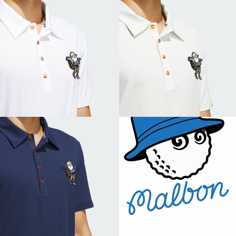 아디다스 말본 폴로 셔츠 화이트 네이비 제이드