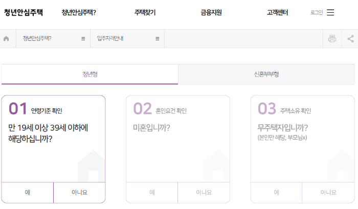 청년안심주택 신청자격