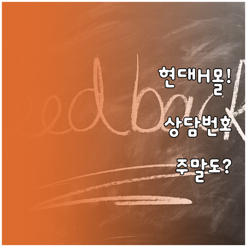 현대H몰 고객센터 번호 운영 시간 및..