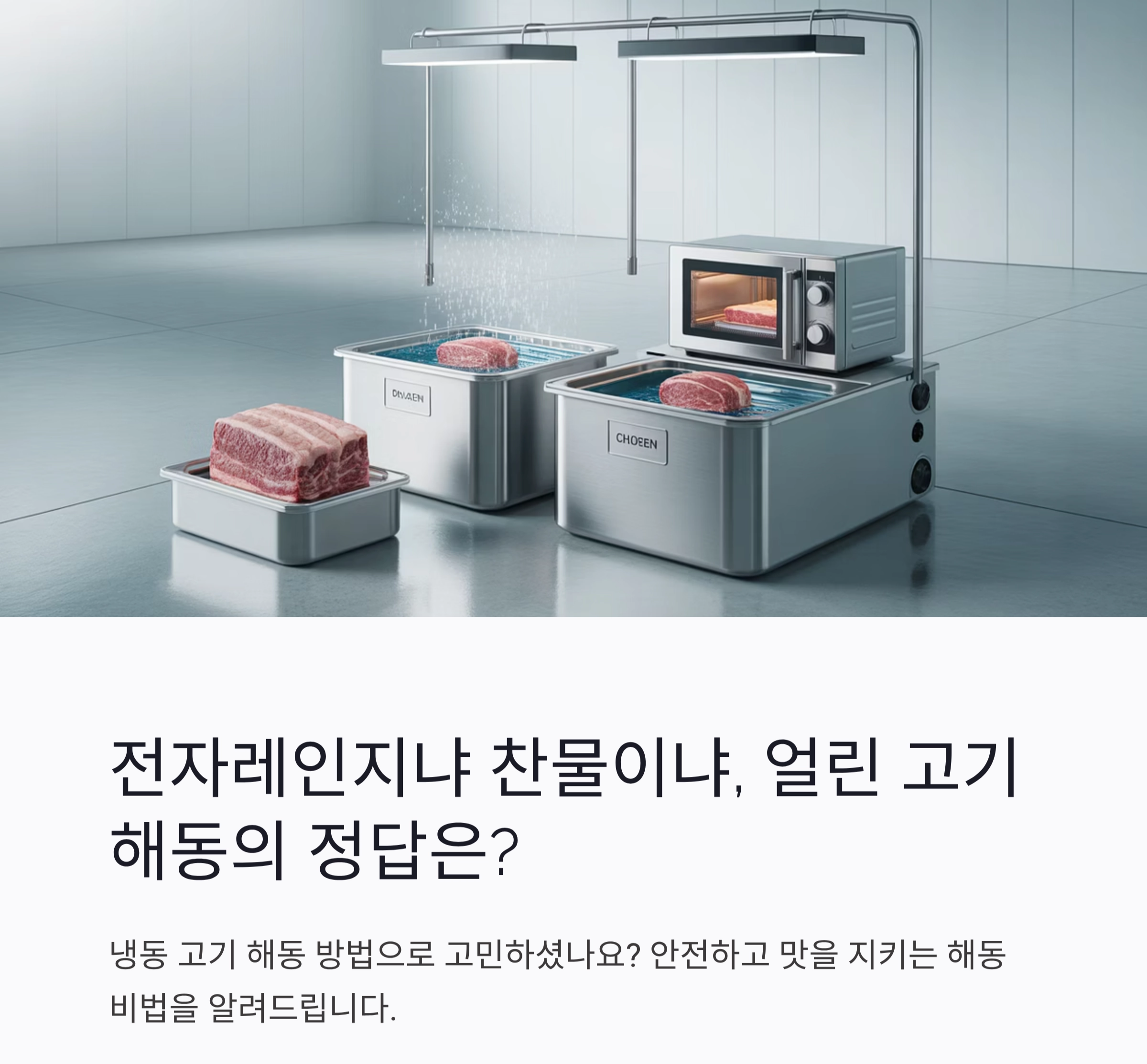 얼린 고기 해동 잘하는 법, 전자레인지와 찬물 중 뭐가 좋을까?