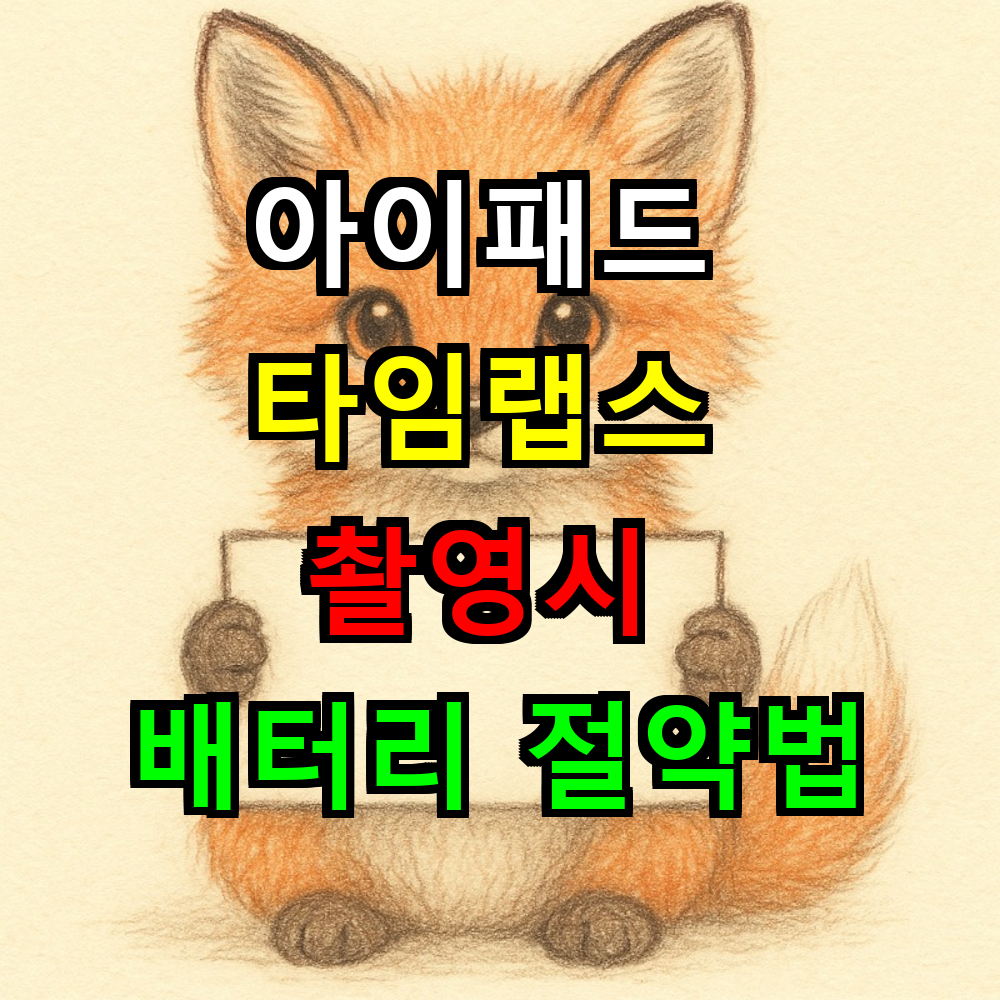아이패드 타임랩스 촬영시 배터리 절약하는 실전 꿀팁은?
