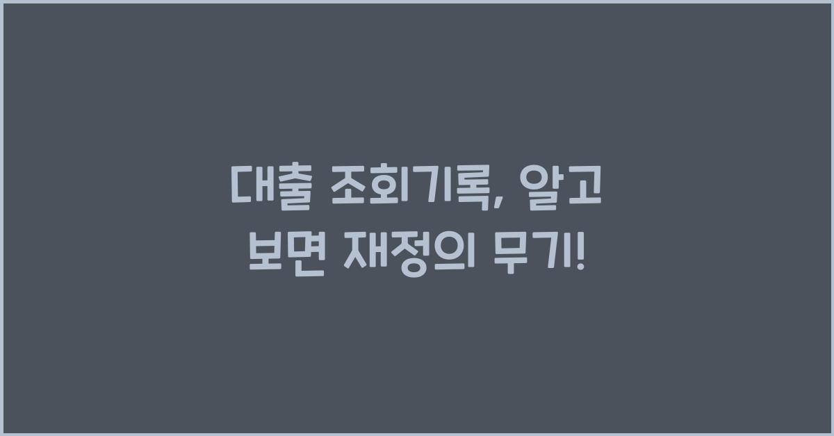 대출 조회기록