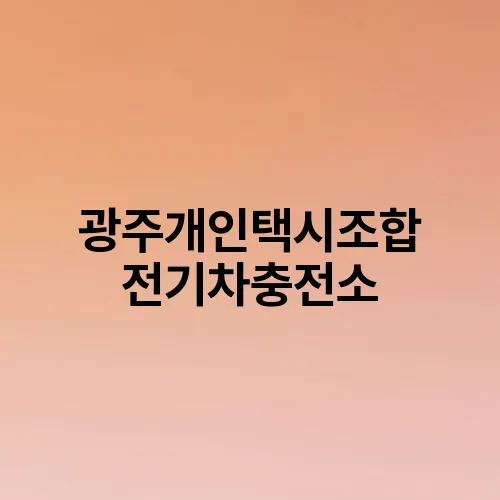 광주개인택시조합 전기차충전소