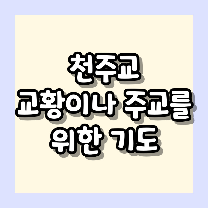 천주교 교황이나 주교를 위한 기도