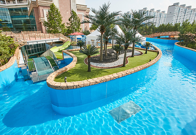 워터파크 실외 유수풀 사진