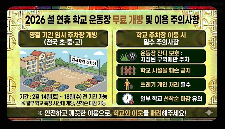 [귀성길] 주요 거점 무료주차장(2026년, 설 연휴, 서울시)(+ 환승주차장)