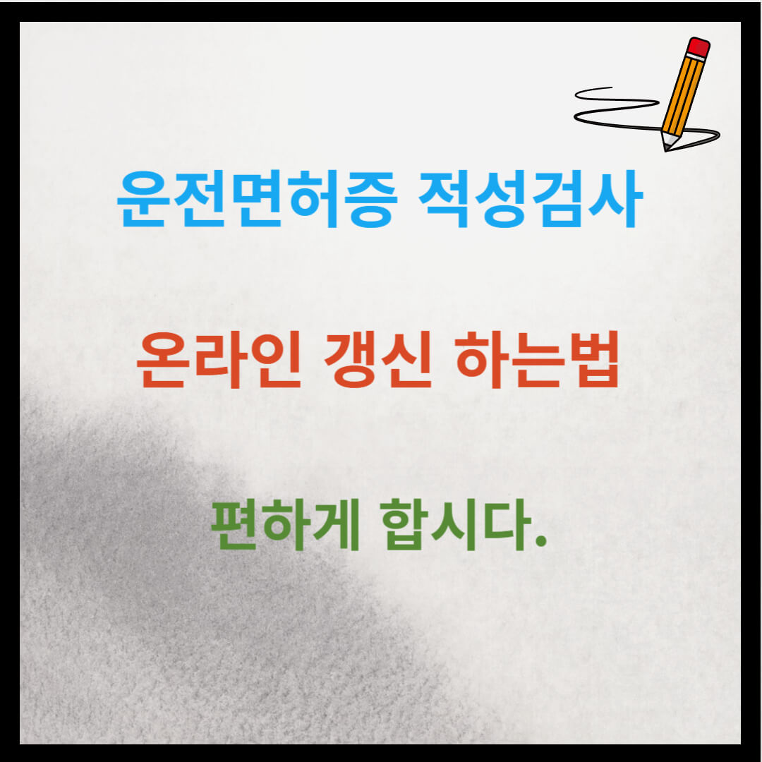 운전면허증 적성검사 온라인 갱신 편하게 합시다.