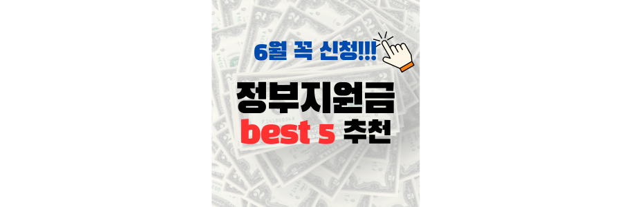 6월 추천 정부지원제도 best5