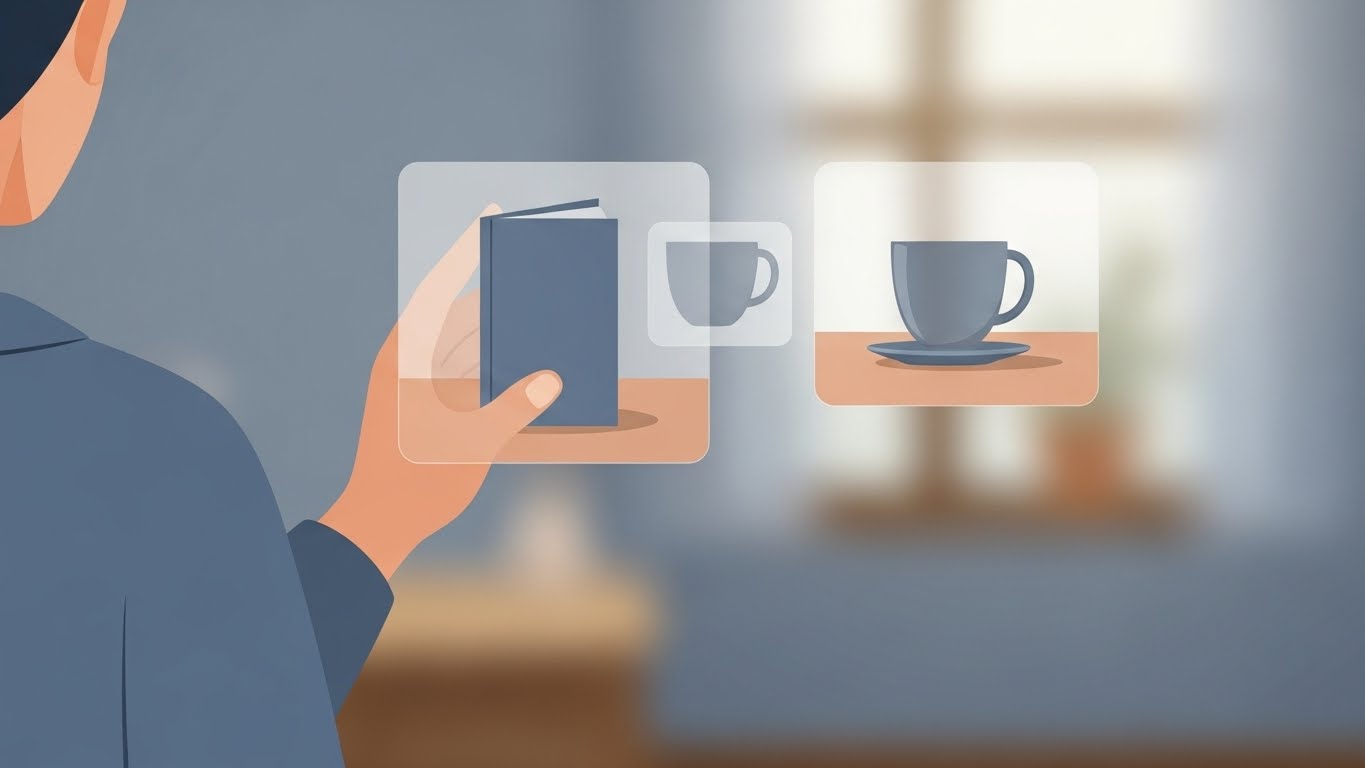 갑자기 어지럽고 사물이 겹쳐 보이는 증상을 설명하는 이미지