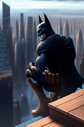 고담시를 바라보는 베트맨