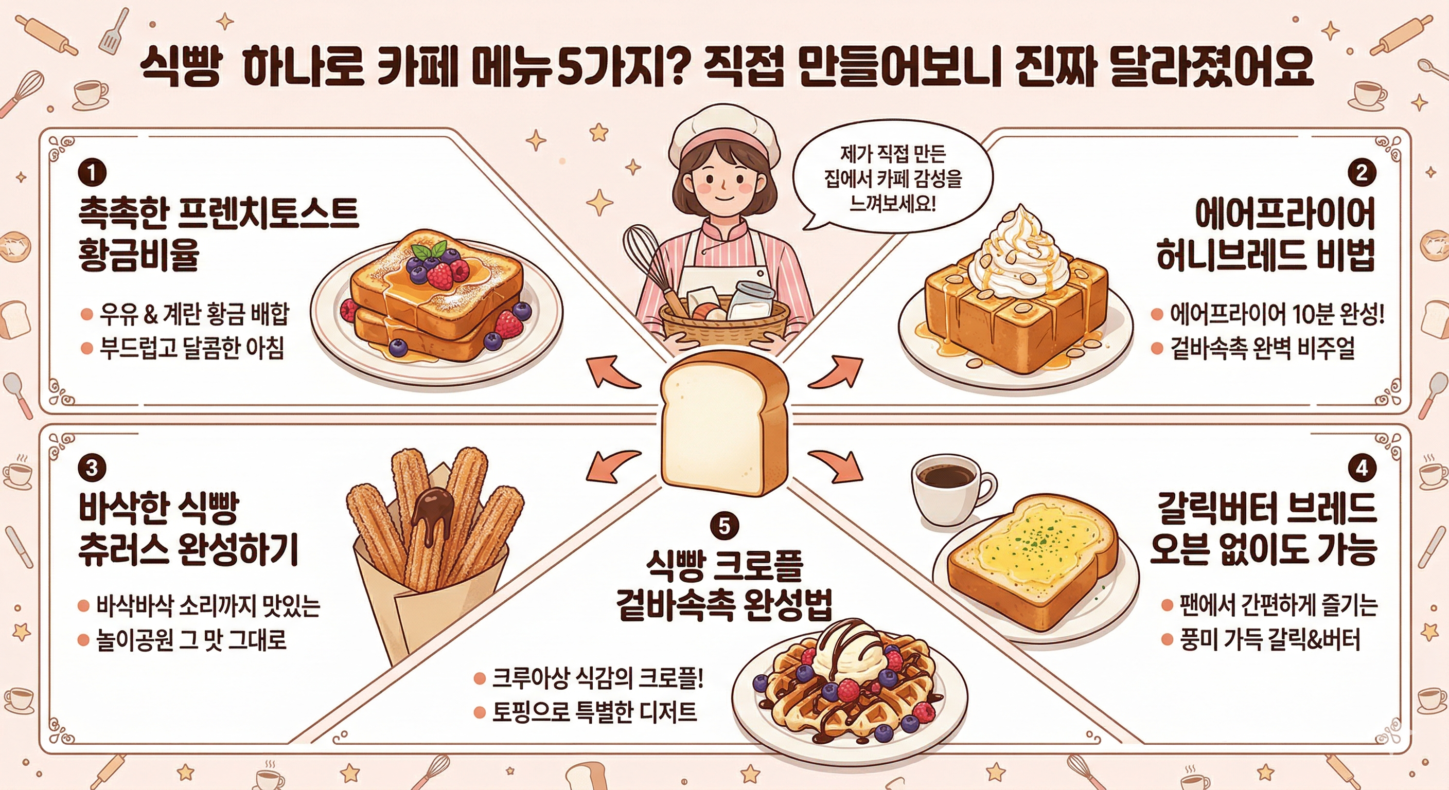 식빵 하나로 카페 메뉴 5가지
