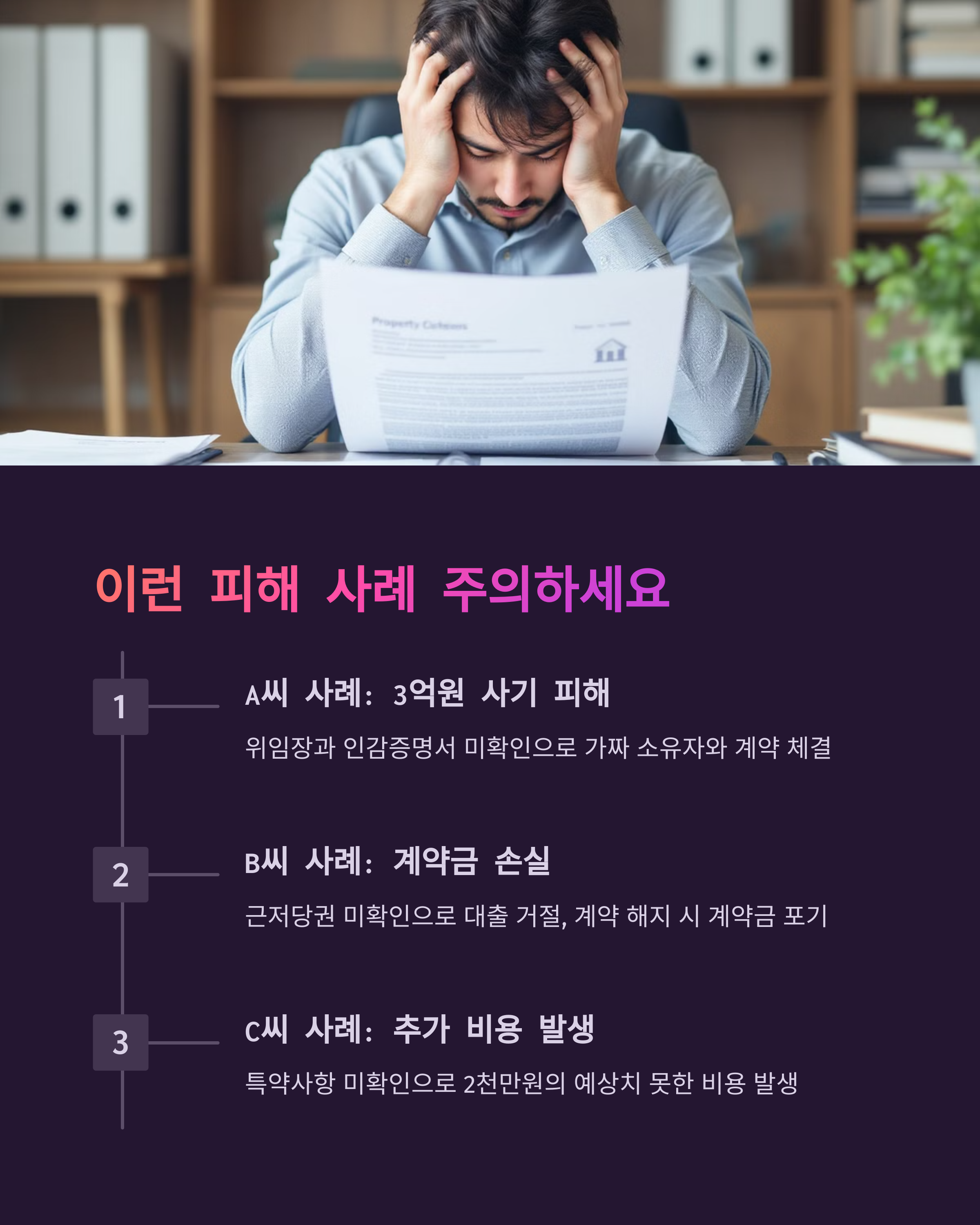 &lt;img src=&quot;3-실전-사례:-계약서-미확인으로-인한-피해-사례.jpg&quot; alt=&quot;3. 실전 사례: 계약서 미확인으로 인한 피해 사례 이미지&quot; /&gt;