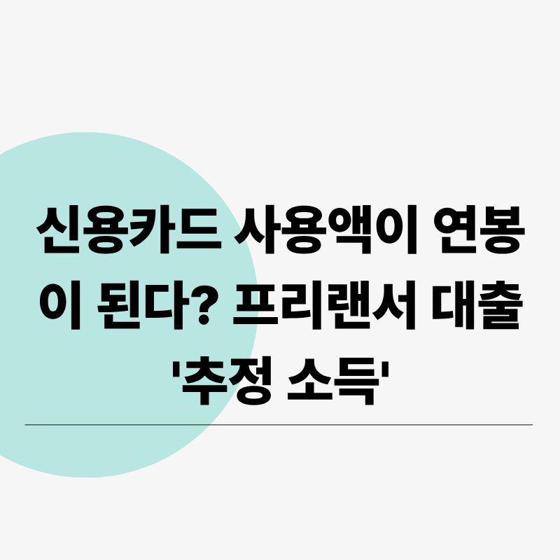 신용카드 사용액이 연봉이 된다 프리랜서 대출 '추정 소득'
