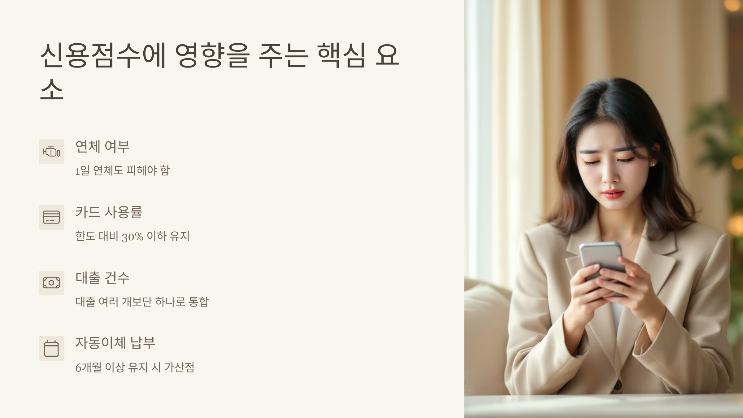 신용점수에 영향을 주는 핵심 요소