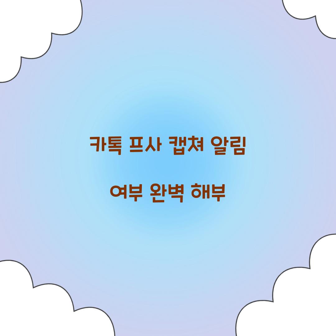 카톡 프사 캡쳐 알림