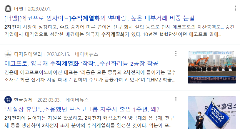 2차전지 수직계열화