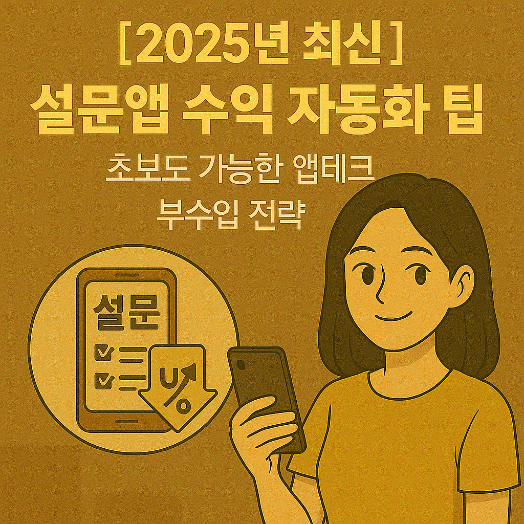 [2025년 최신] 설문앱 수익 자동화 팁 ｜ 초보도 가능한 앱테크 부수입 전략
