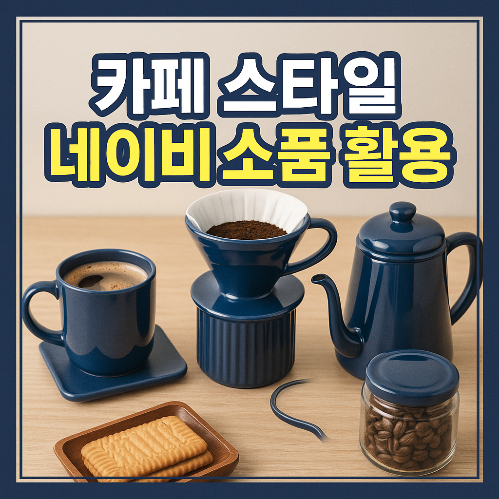 카페 스타일 네이비 소품 활용