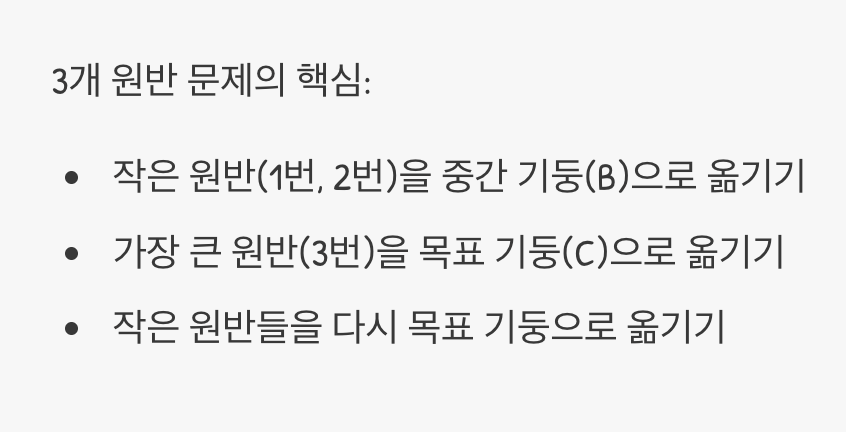 가장 큰 원반을 옮기려면?