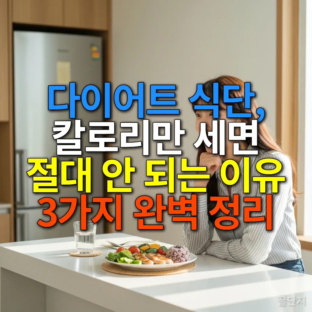 건강한 식단을 앞에 두고 고민하는 젊은 한국 여성