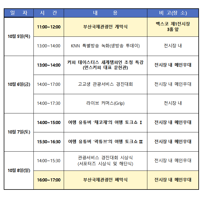 일정표