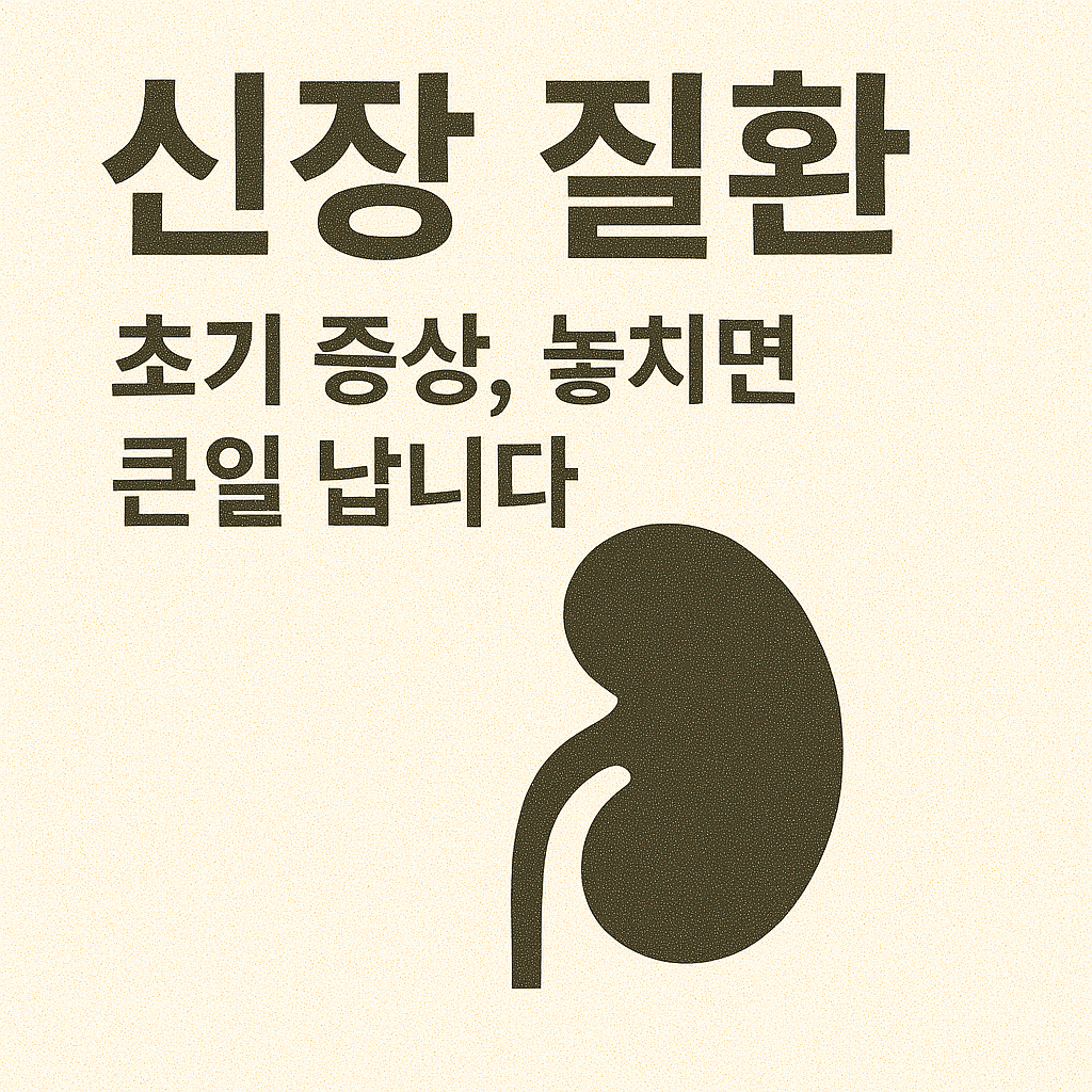 신장 질환 초기 증상, 놓치면 큰일 납니다