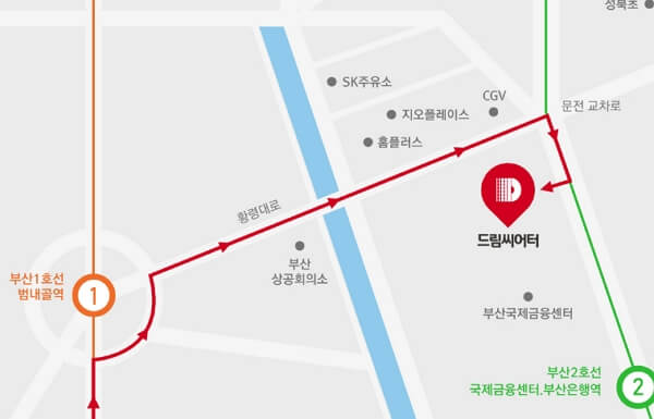 부산 드림씨어터 배치도 및 1,2,3층 좌석시야, 추천 좌석