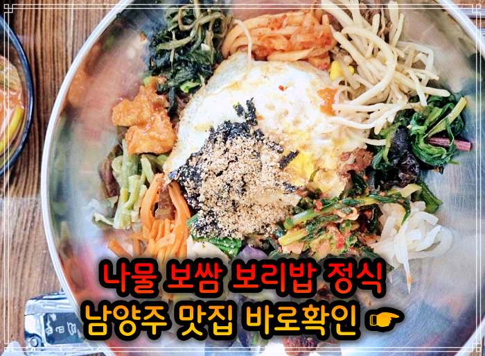 남양주 진접 오남 맛집 산채 나물 보리밥 정식
