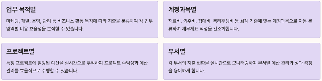 지능형 지출 분석 시스템 강점 정리 이미지