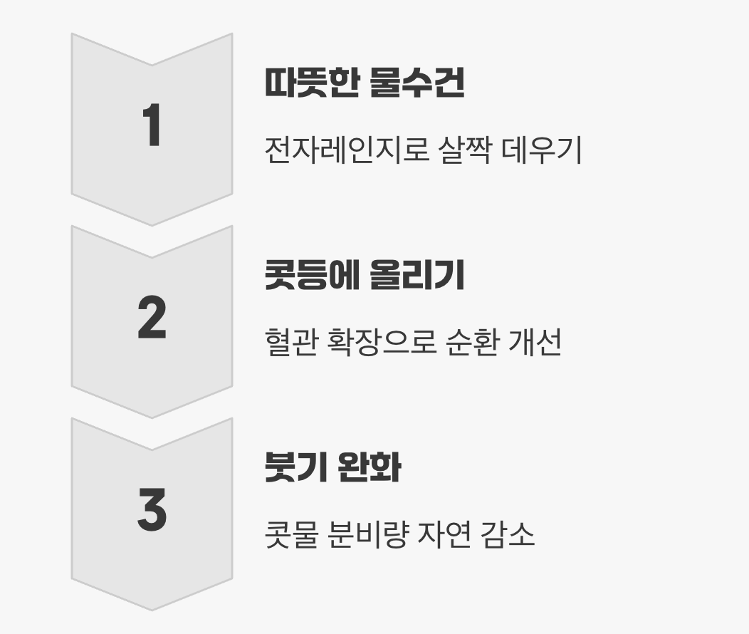 콧등을 따뜻하게 감싸주기