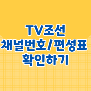 TV조선 채널번호 및 편성표 확인하기