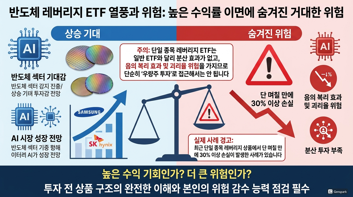 반도체 레버리지 ETF 열풍과 위험 – 높은 수익 뒤 큰 위험